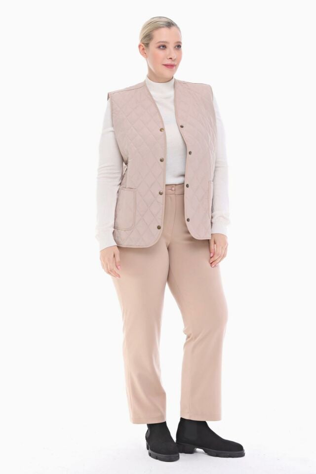 EKOSE AÇIK BEJ KAPİTONE YELEK