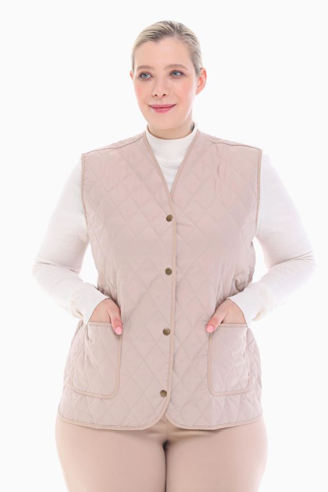 EKOSE AÇIK BEJ KAPİTONE YELEK