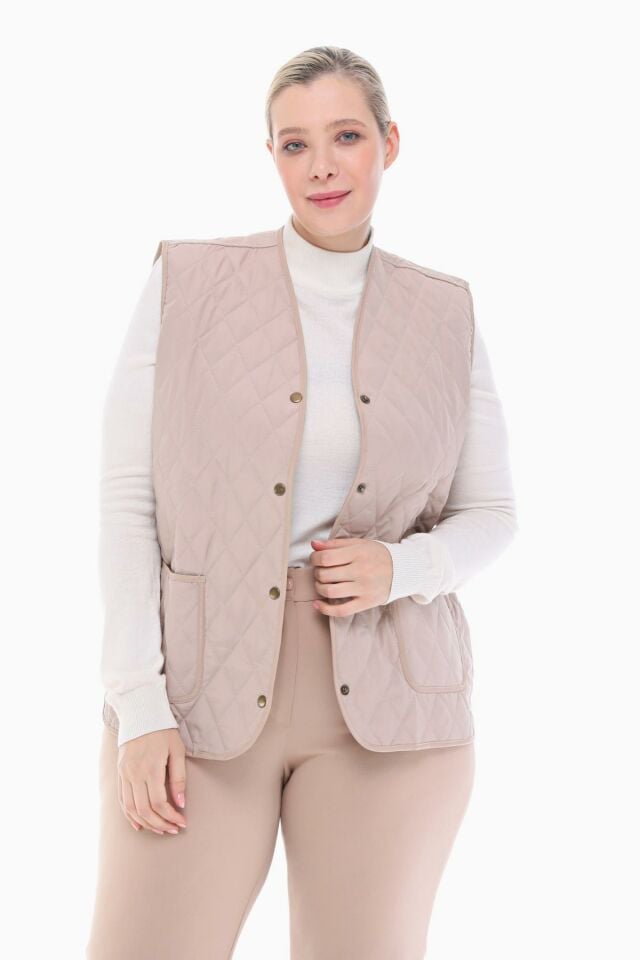 EKOSE AÇIK BEJ KAPİTONE YELEK