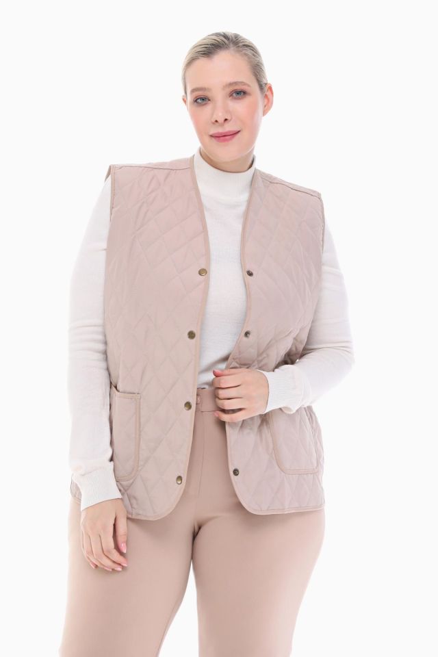 EKOSE AÇIK BEJ KAPİTONE YELEK