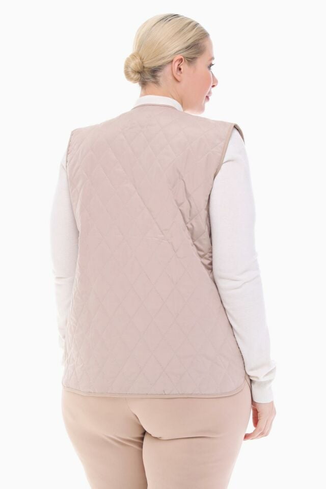 EKOSE AÇIK BEJ KAPİTONE YELEK