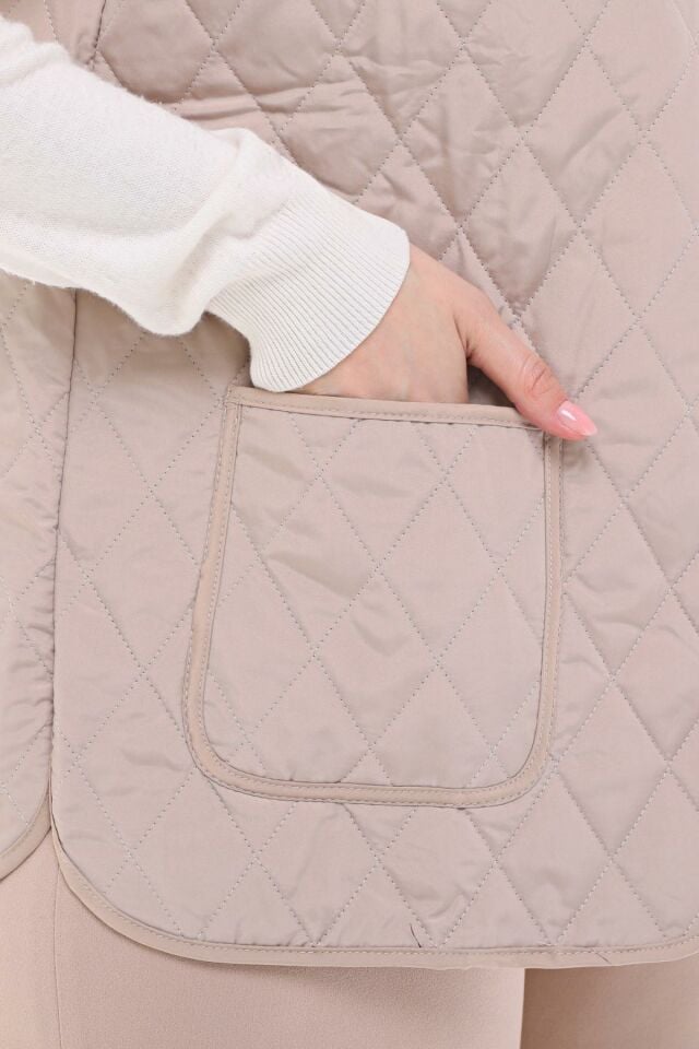 EKOSE AÇIK BEJ KAPİTONE YELEK