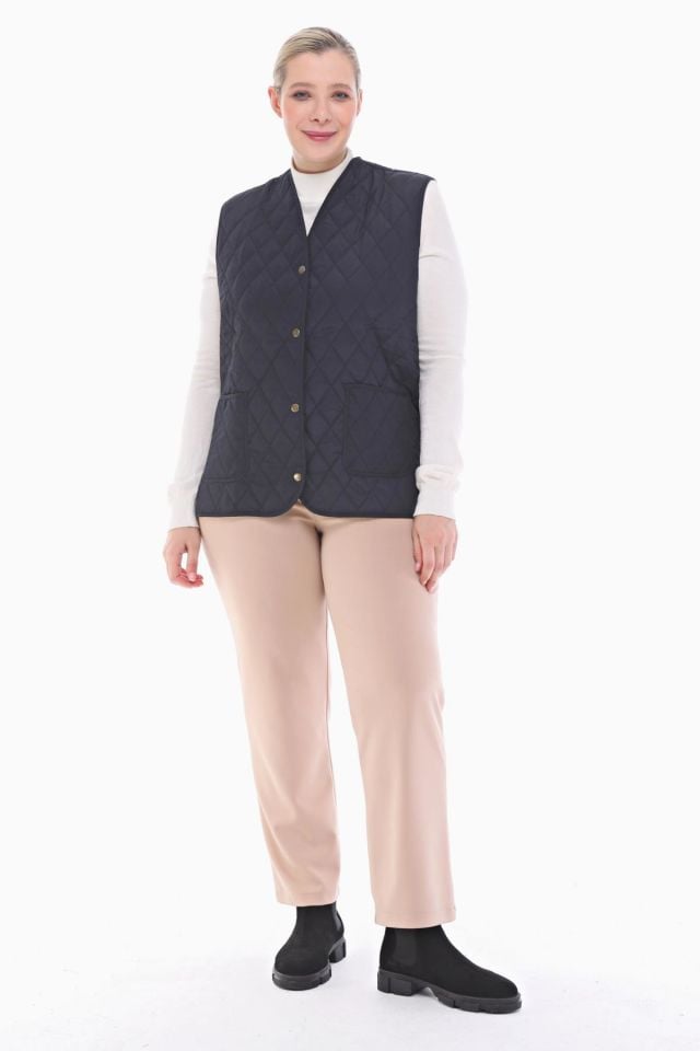 EKOSE LACİVERT KAPİTONE YELEK