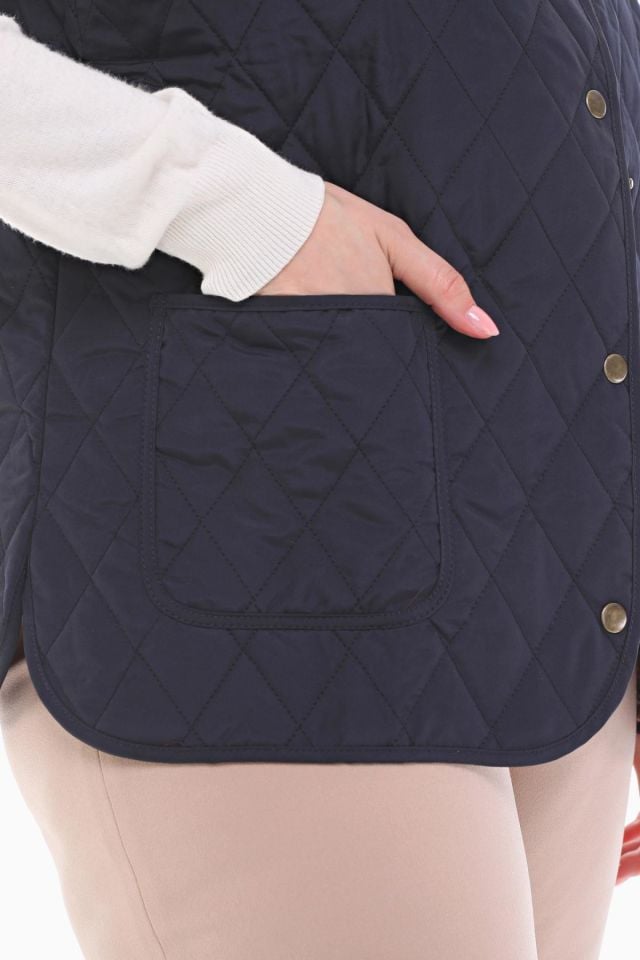 EKOSE LACİVERT KAPİTONE YELEK