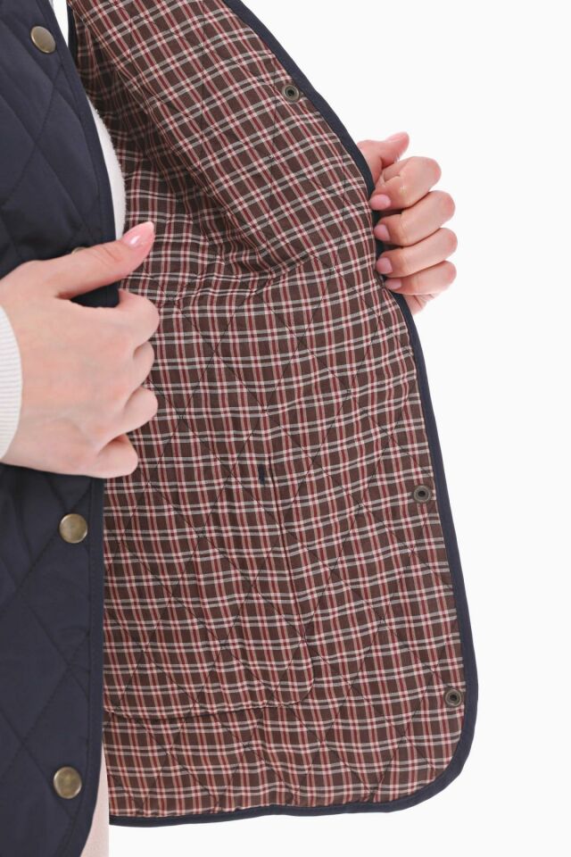 EKOSE LACİVERT KAPİTONE YELEK