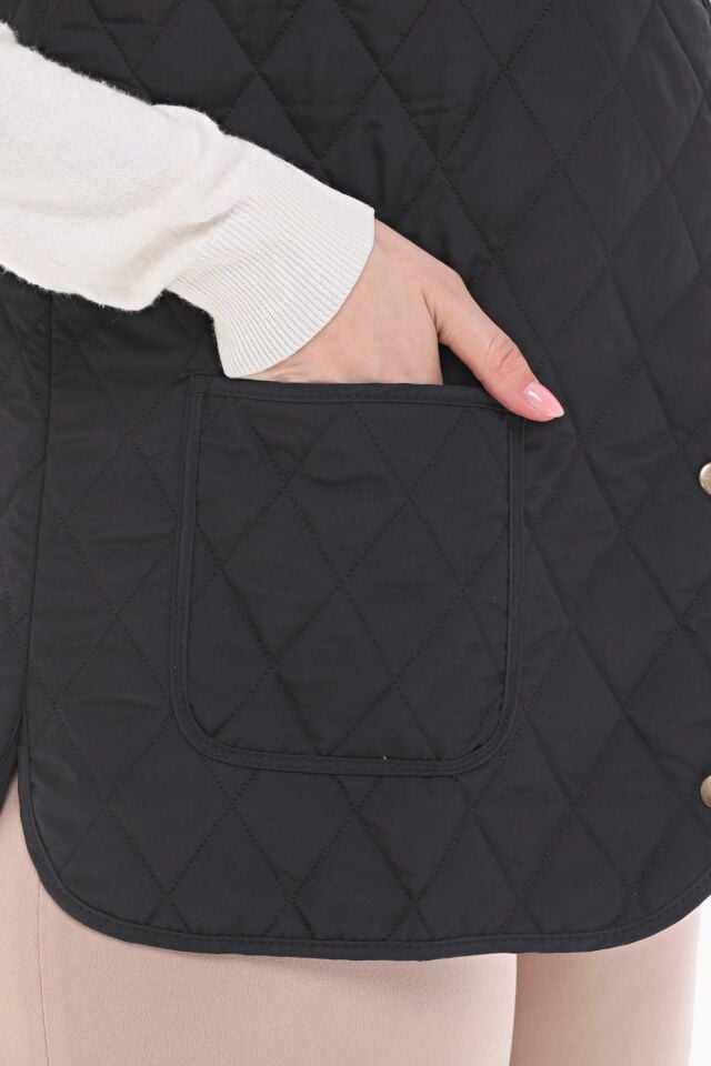 EKOSE SİYAH KAPİTONE YELEK