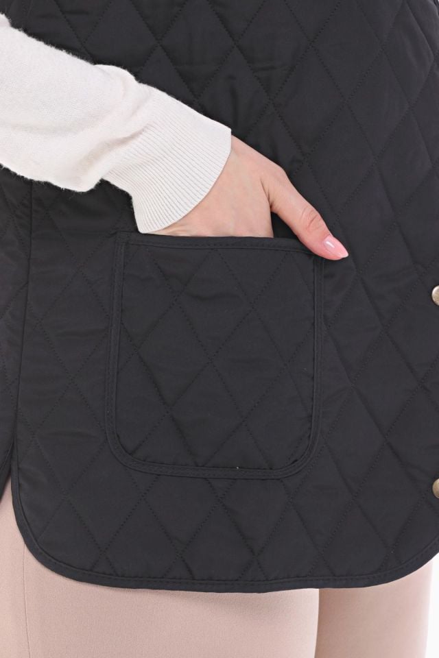 EKOSE SİYAH KAPİTONE YELEK