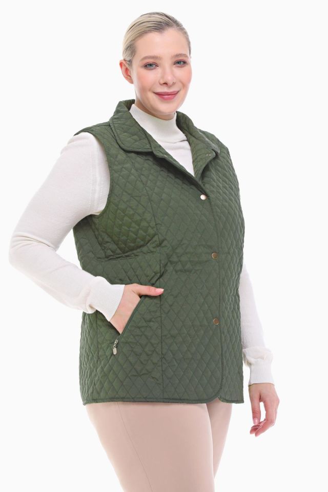 POLO YAKA HAKİ KAPİTONE YELEK