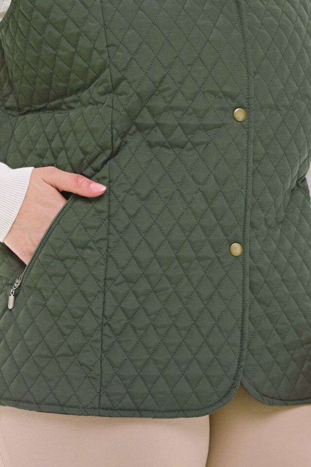 POLO YAKA HAKİ KAPİTONE YELEK