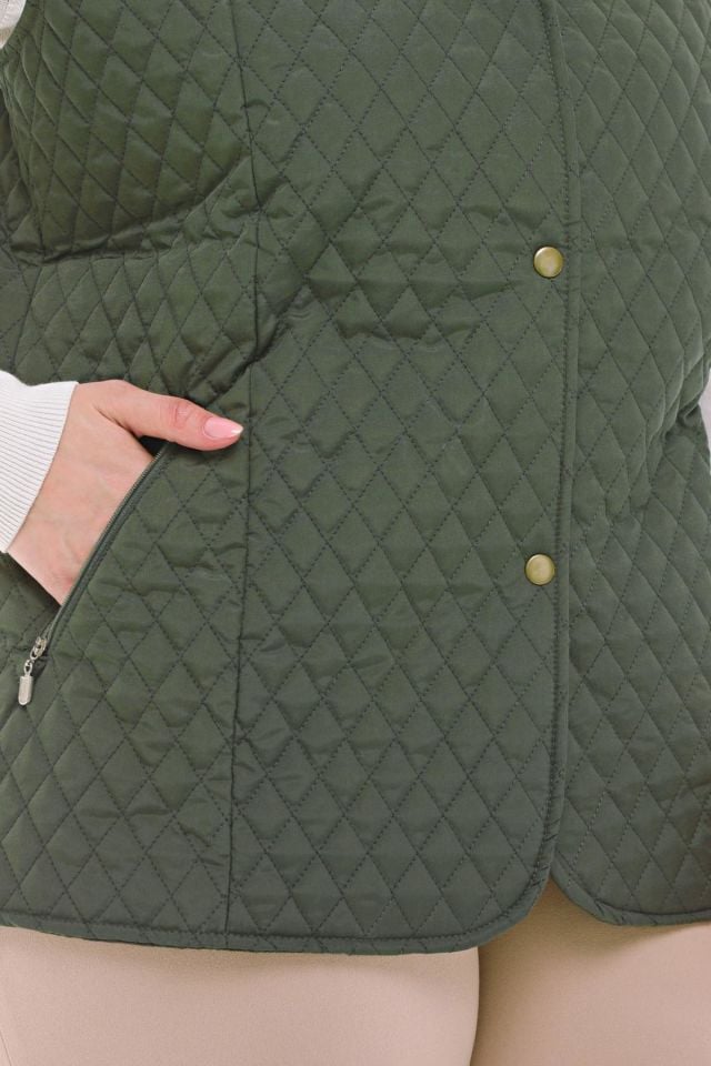 POLO YAKA HAKİ KAPİTONE YELEK