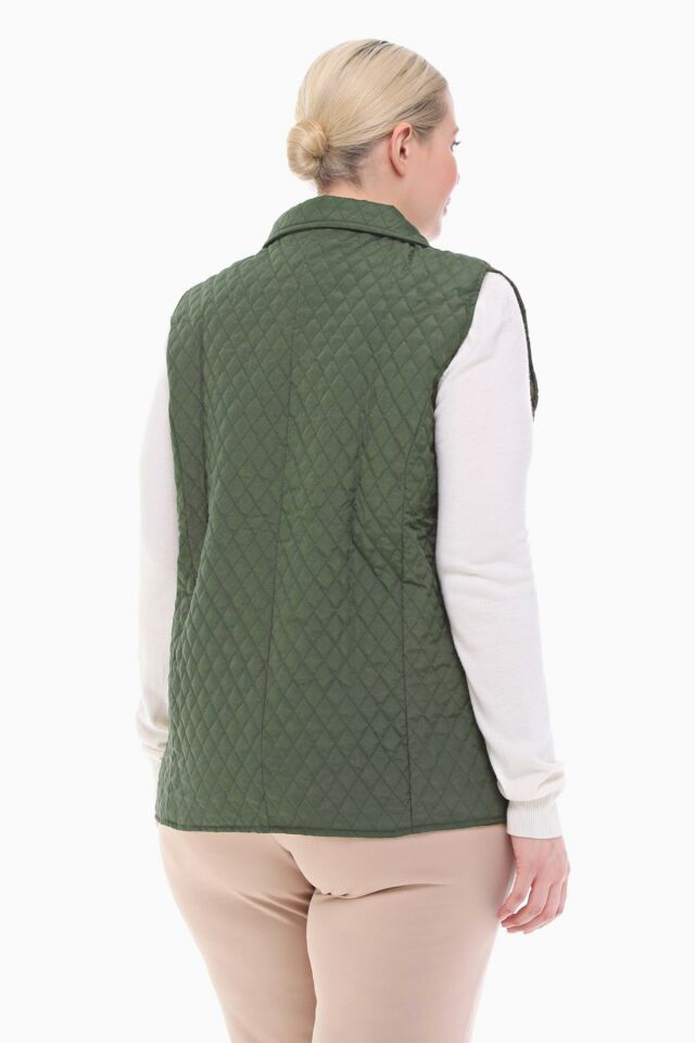 POLO YAKA HAKİ KAPİTONE YELEK