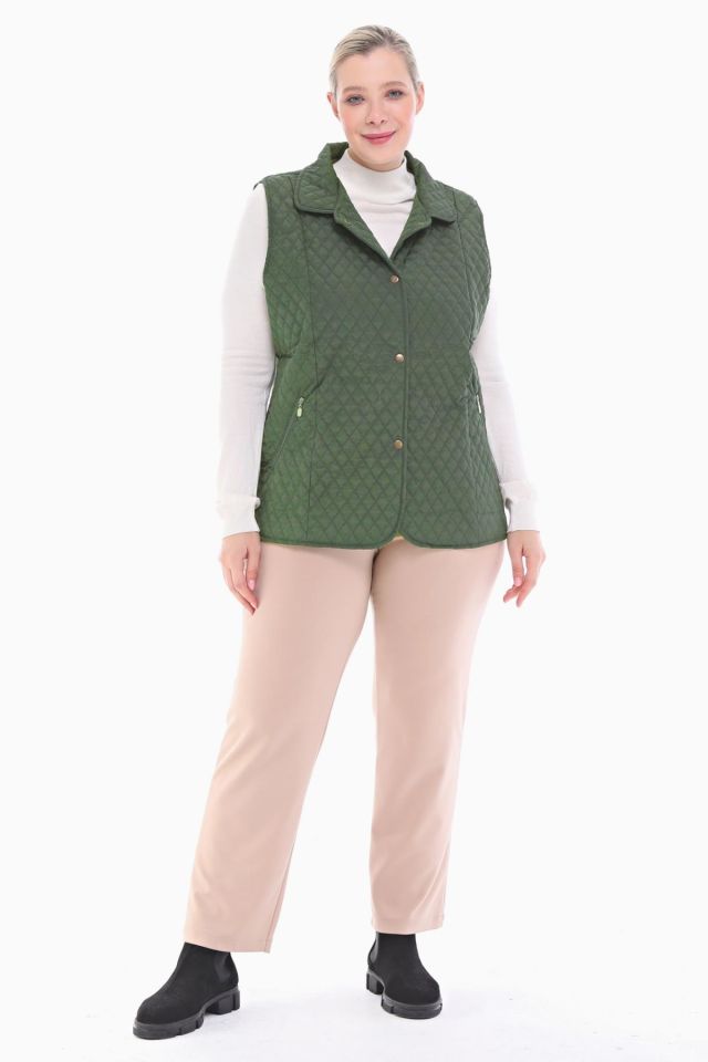 POLO YAKA HAKİ KAPİTONE YELEK