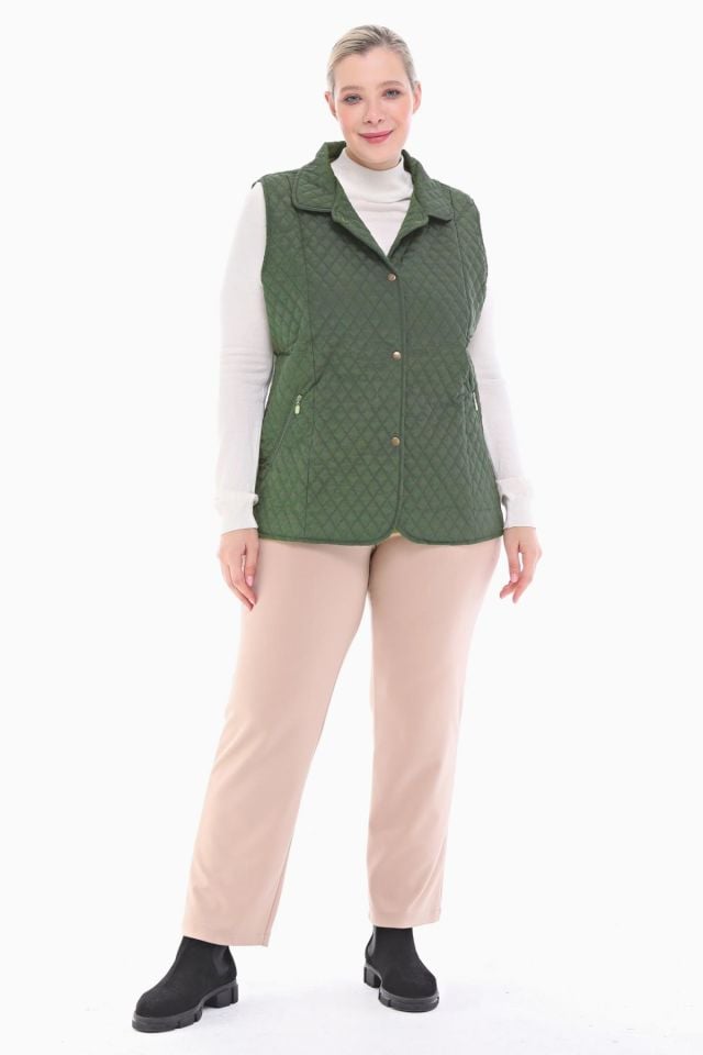 POLO YAKA HAKİ KAPİTONE YELEK