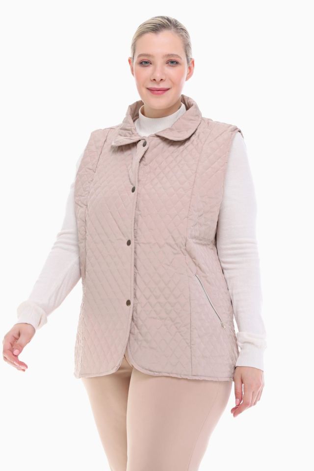 POLO YAKA AÇIK BEJ KAPİTONE YELEK