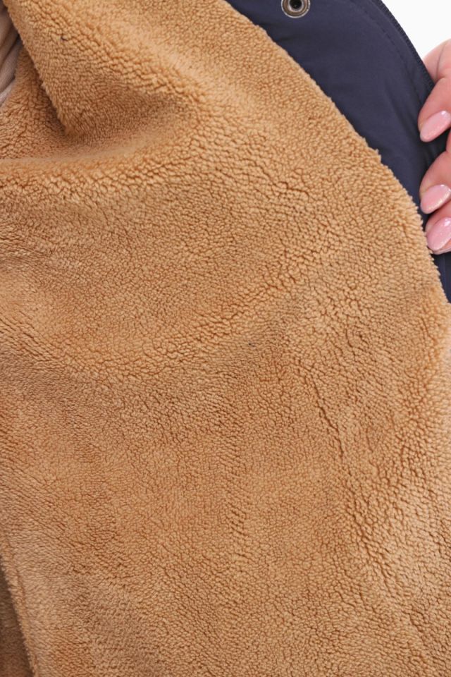 İÇİ KÜRKLÜ LACİVERT KISA MONT