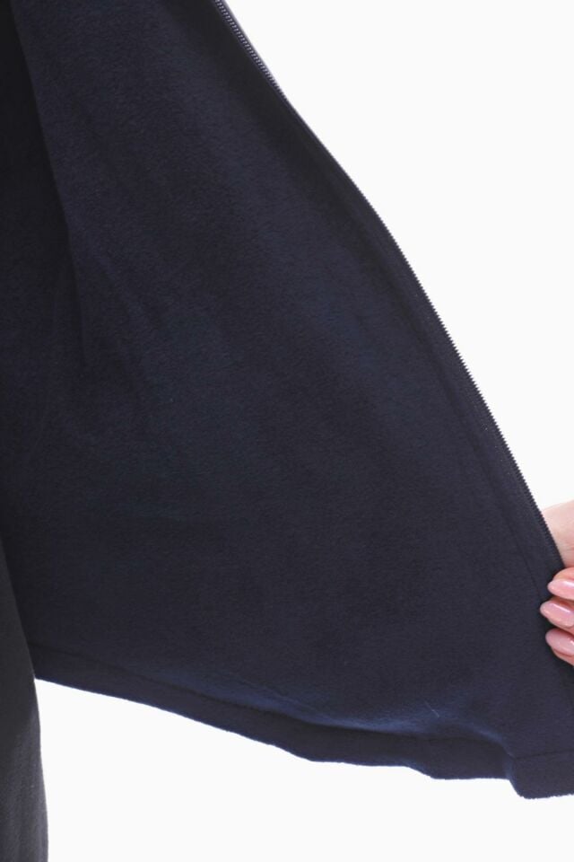 KAPÜŞONLU LACİVERT İÇİ POLARLI YELEK