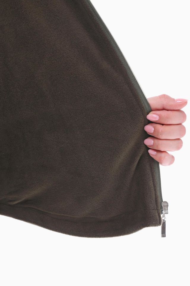 KAPÜŞONLU HAKİ İÇİ POLARLI YELEK