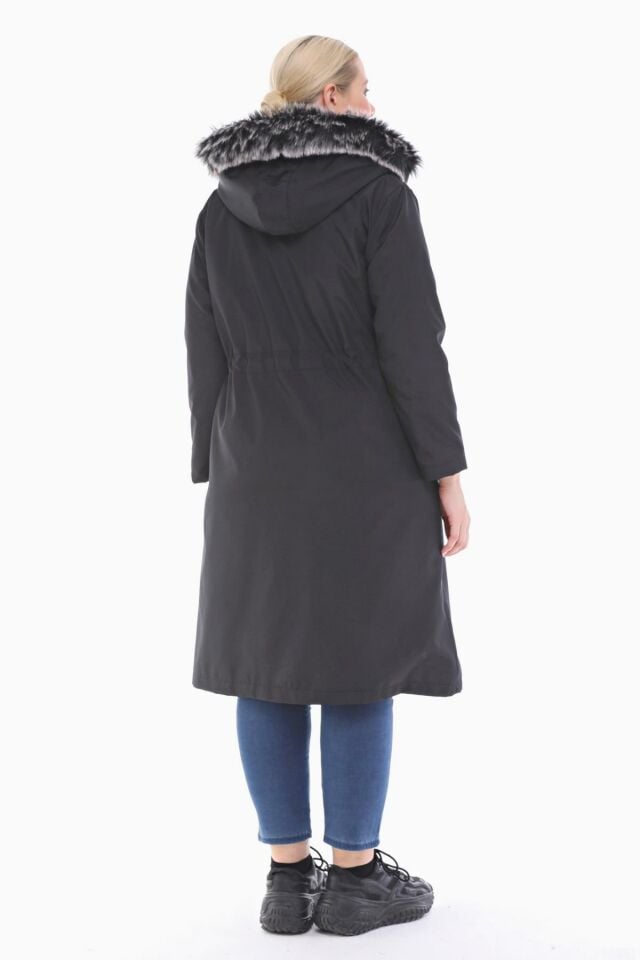 İÇİ KÜRKLÜ SİYAH UZUN MONT