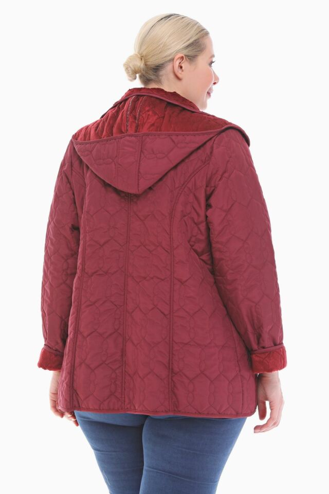 KAPÜŞONLU BORDO 75 CM KAPİTONE MONT