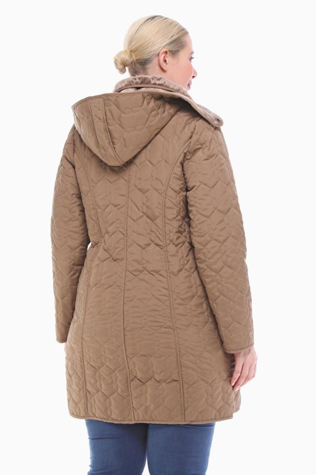 KAPÜŞONLU VİZON 95 CM KAPİTONE MONT