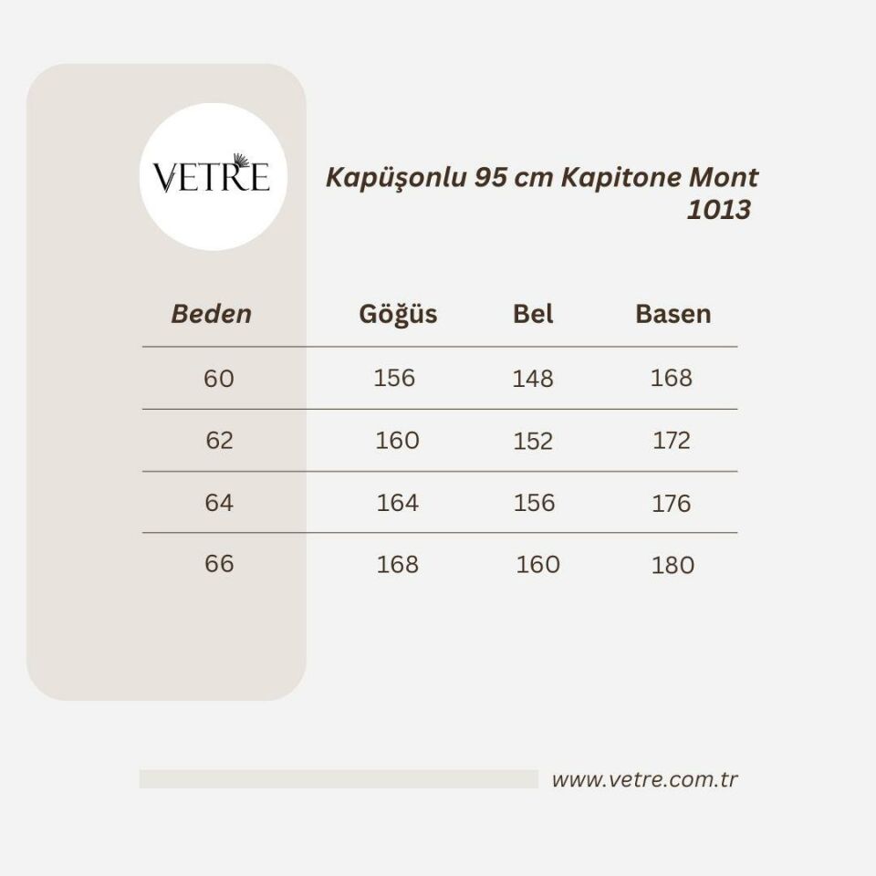 KAPÜŞONLU HAKİ 95 CM KAPİTONE MONT