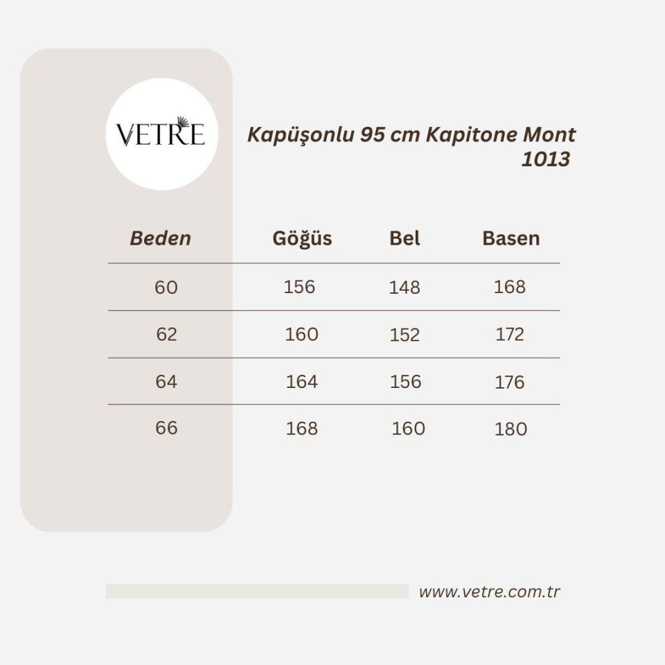 KAPÜŞONLU HAKİ 95 CM KAPİTONE MONT