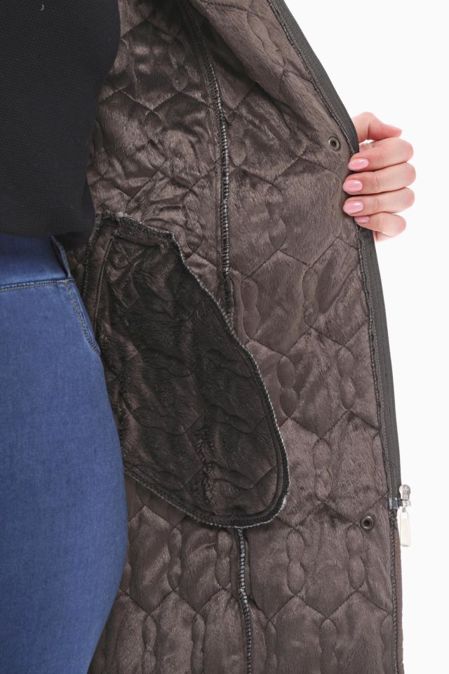 KAPÜŞONLU HAKİ 95 CM KAPİTONE MONT