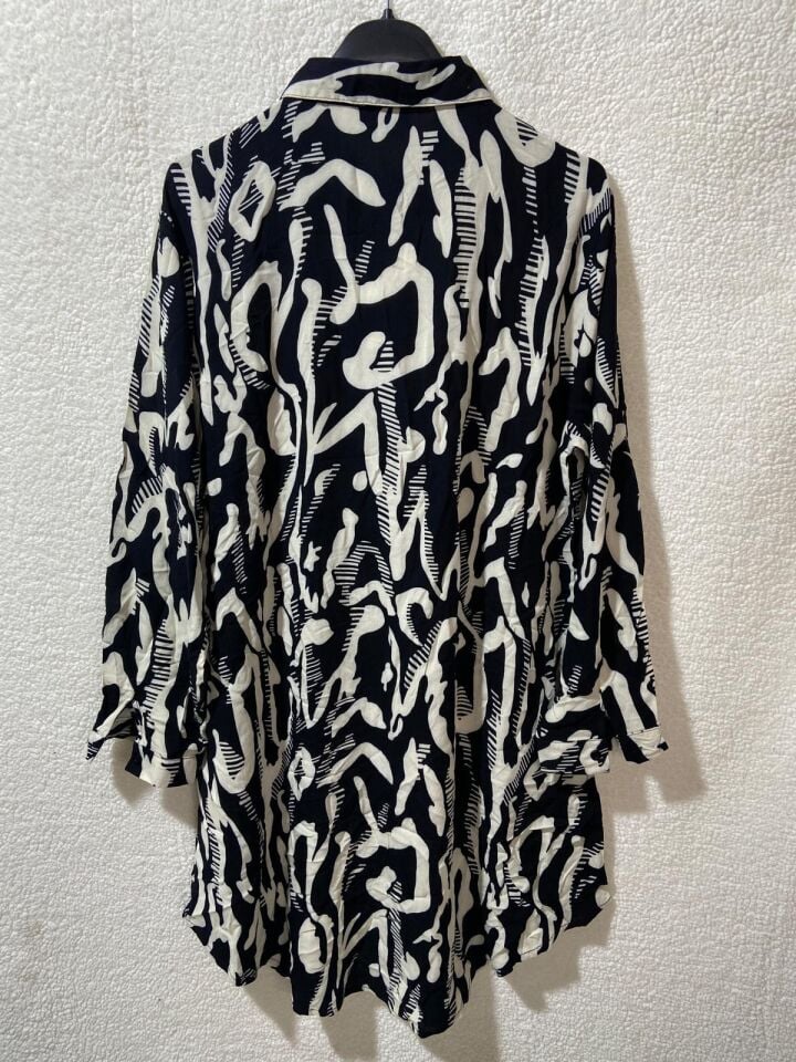 Vetre Krem Zebra Desen Siyah Gömlek 2010