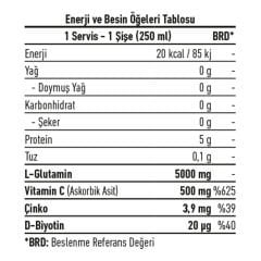 L-Glutamin + Vitamin C içeceği 250 ml Tek Kullanımlık