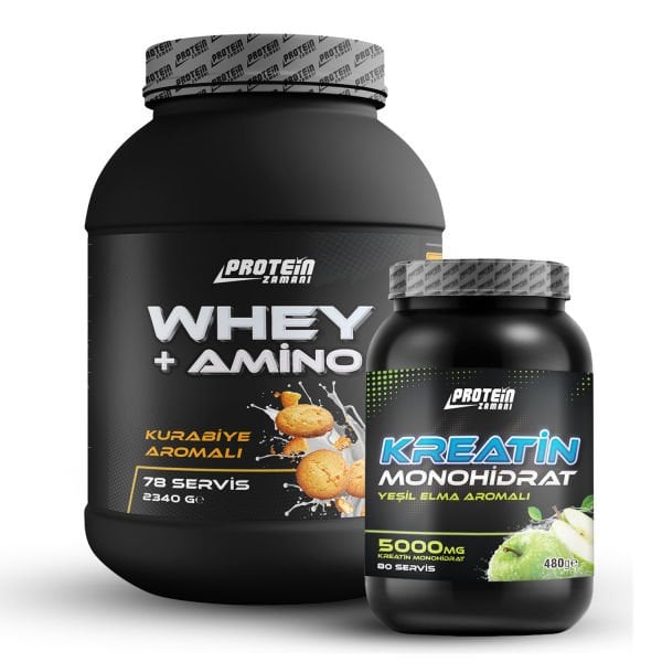 Whey + Amino Protein Tozu 2340 gr + Kreatin Monohidrat 480 gr Paketi