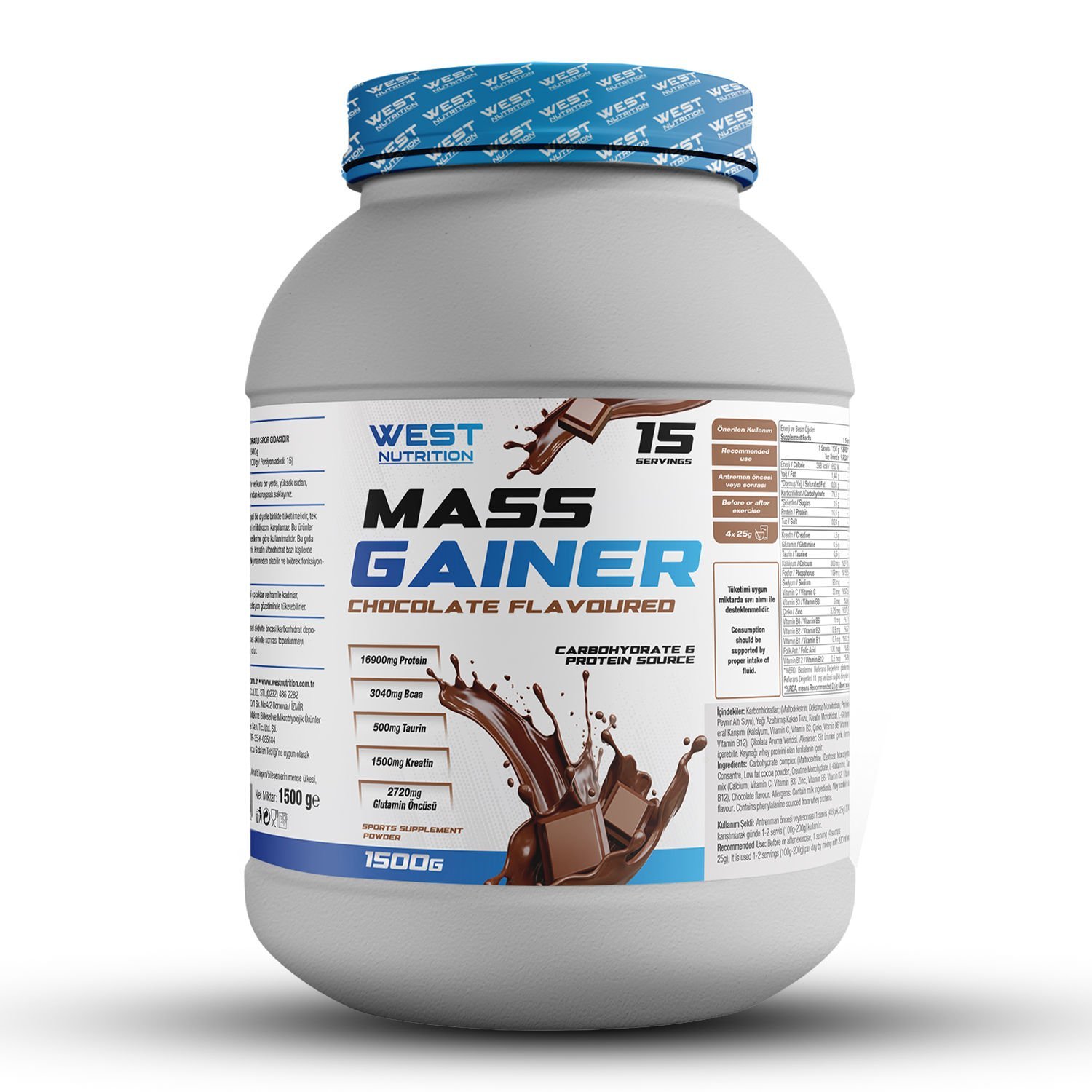 Mass Gainer Karbonhidrat Tozu 1500 gr 15 Servis