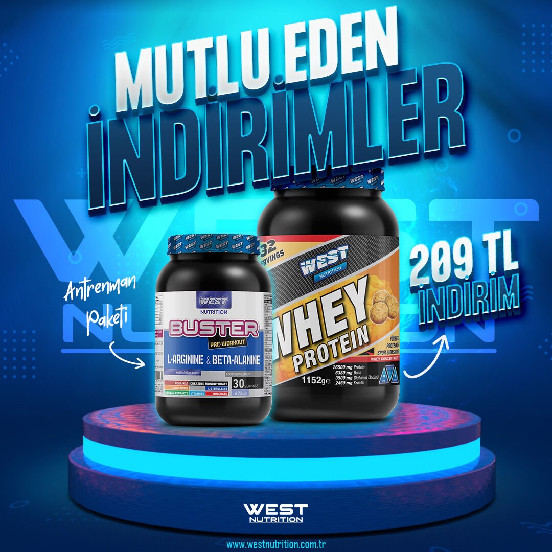 Whey Protein Tozu 1152 gr - Buster Preworkout Paketi