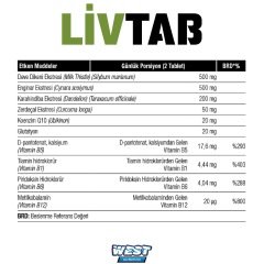 Livtab Milk Thistle (Deve Dikeni) ve Enginar Ekstresi Karışımı 90 Tablet x 1000 mg