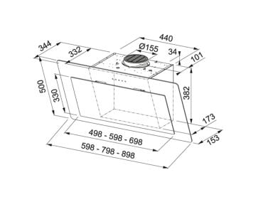 FNO 605 BK BLACK GLASS MARİS NEO DUVAR TİPİ DAVLUMBAZ