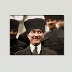 Gazi Mustafa Kemal Atatürk Kalpaklı Kanvas Tablo