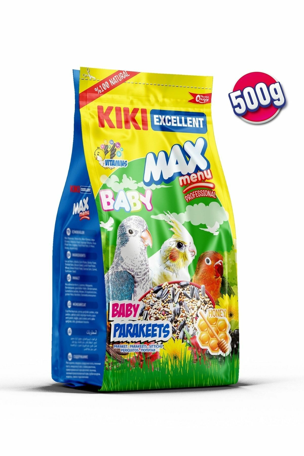 Kiki Excellent Kuş Max Menu Baby Parekets Yavru Paraket Kuşu Yemi 500 Gr.