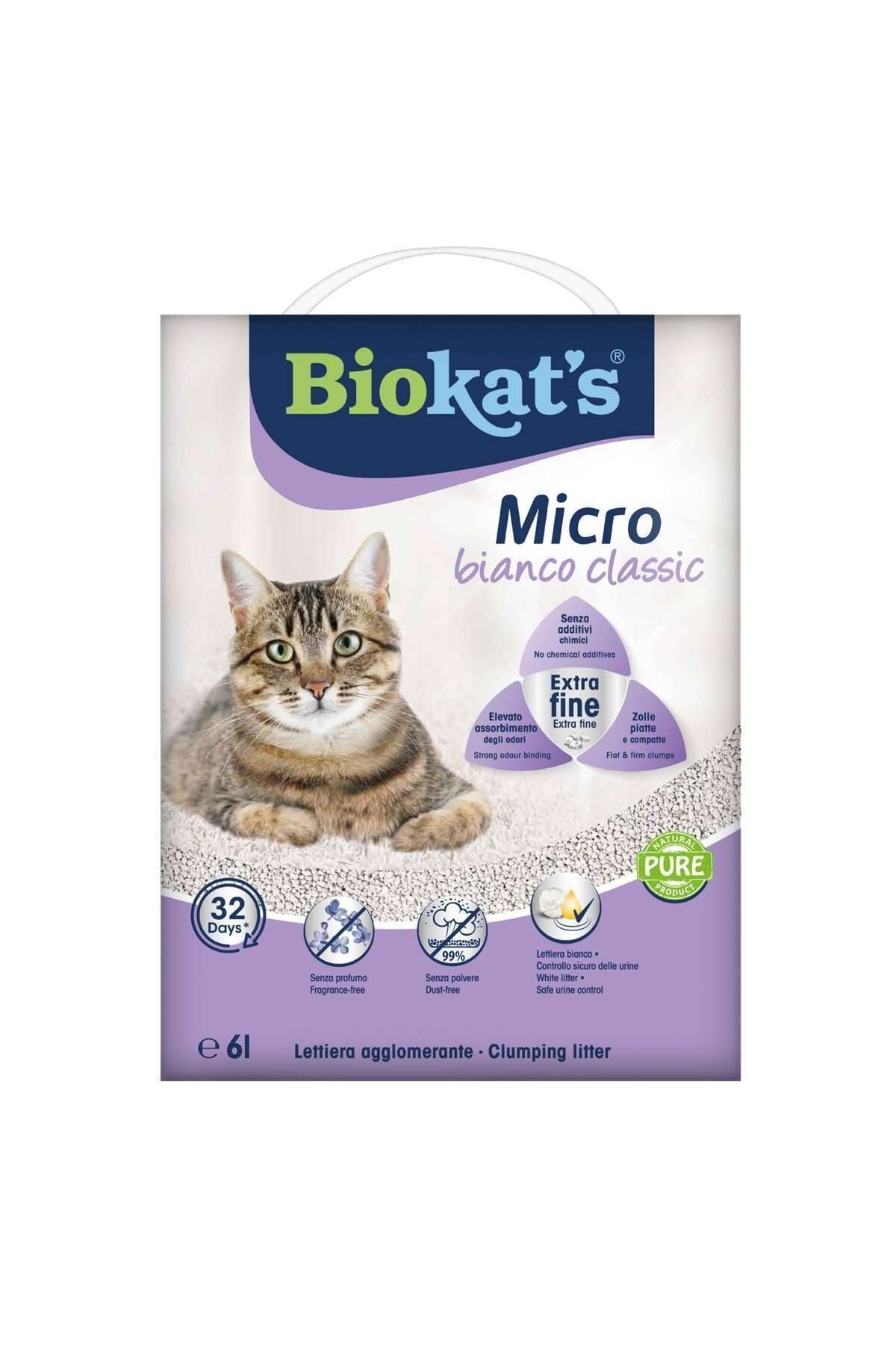 Biokats Kedi Kumu Micro Bianco Classic 6lt