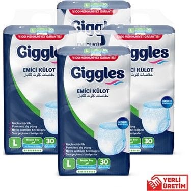 Giggles Yetişkin Emici Külot Large 30'lu - 4 Paket - 120 Adet