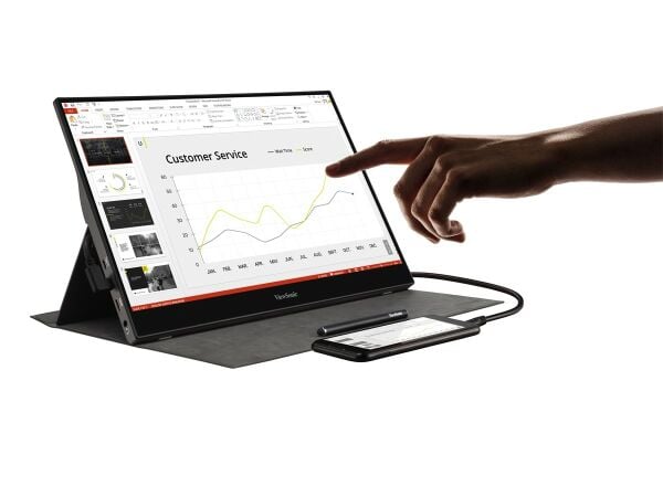 16 VIEWSONIC TD1655 FHD IPS Panel 10 Nokta Dokunmatik 2x USB Type-C Destekli Taşınabilir Monitör