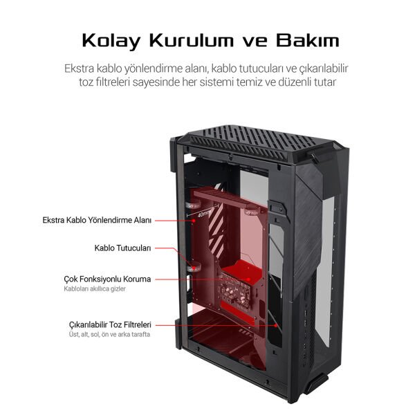 ASUS ROG Z11 ADRESLENEBİLİR RGB FANLI TEMPERLİ CAM USB 3.2 MINI - ATX OYUNCU KASASI