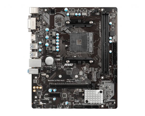 MSI B450M-A PRO MAX AM4 DDR4 3466(OC) DVI HDMI M.2 USB3.2 mATX