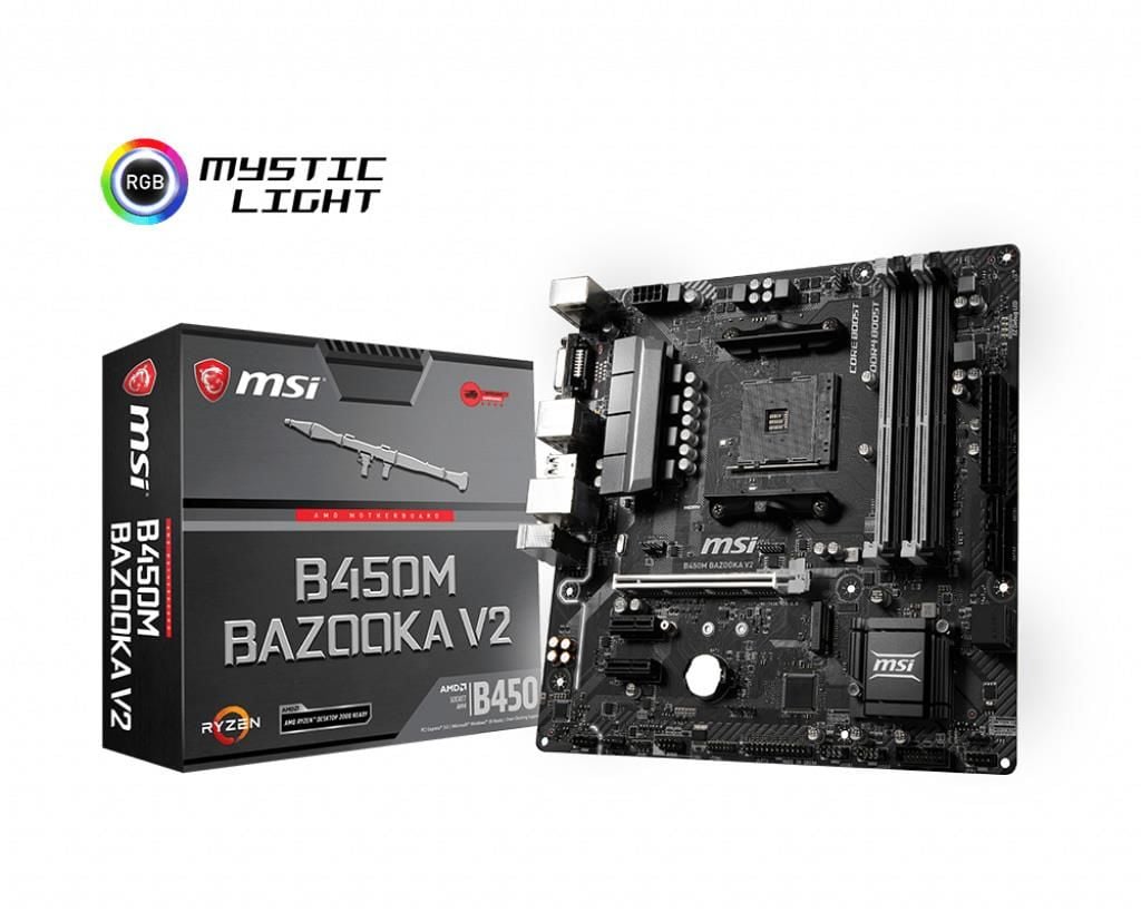 MSI B450M BAZOOKA V2 AM4 DDR4 3466(OC) DVI HDMI M.2 USB3.1 mATX