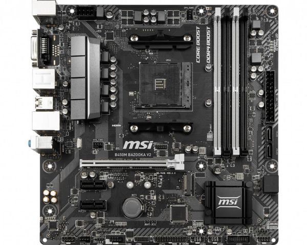 MSI B450M BAZOOKA V2 AM4 DDR4 3466(OC) DVI HDMI M.2 USB3.1 mATX