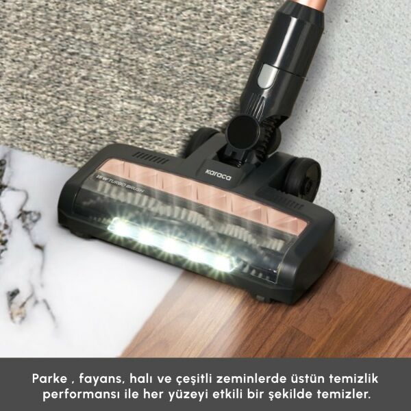 Karaca Vantuz Power Up 15 W Dikey Süpürge Rosegold