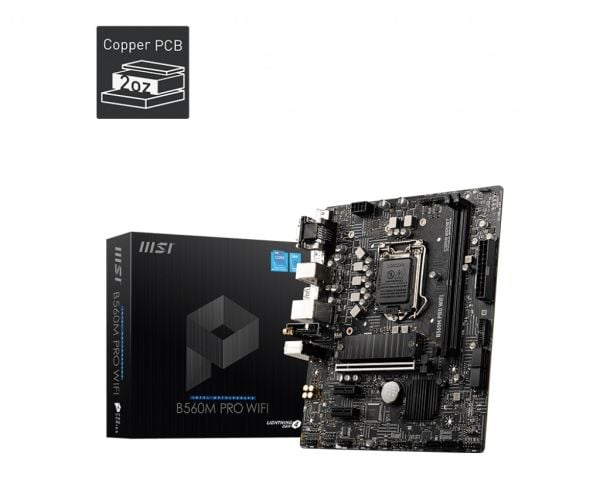 MSI MB B560M PRO WIFI SOKET 1200 DDR4 5200 (OC) PCI-E Gen 4 ,M.2 USB3.2 1x 2.5G LAN Wi-Fi 6 mATX