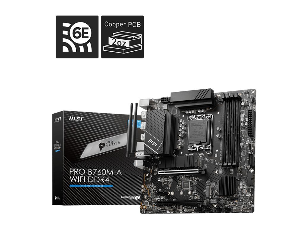 MSI PRO B760M-A WIFI DDR4 5333(OC) M.2 ATX 1700p