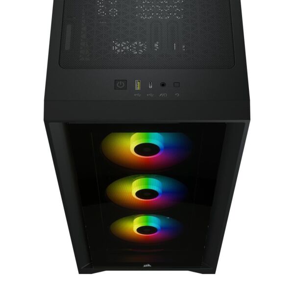 CORSAIR CC-9011204-WW ICUE 4000X RGB TEMPERLI CAM YAN PANEL MID TOWER BILGISAYAR KASASI SIYAH