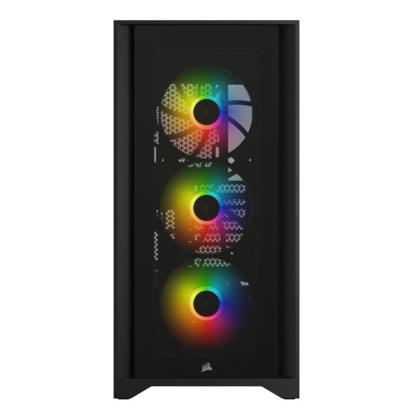 CORSAIR CC-9011204-WW ICUE 4000X RGB TEMPERLI CAM YAN PANEL MID TOWER BILGISAYAR KASASI SIYAH
