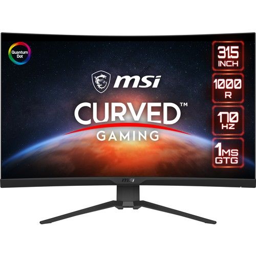 MSI 31.5'' MAG 325CQRF QD 2560x1440 (WQHD) CURVE 1000R RAPID VA 170HZ 1MS ADAPTIVE-SYNC  GAMING MONITOR