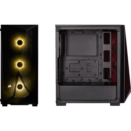CORSAIR CC-9020131-EU SPEC-DELTA RGB TEMPERED GLASS MID-TOWER ATX GAMING CASE +CV550 POWER SUPPLY BLACK
